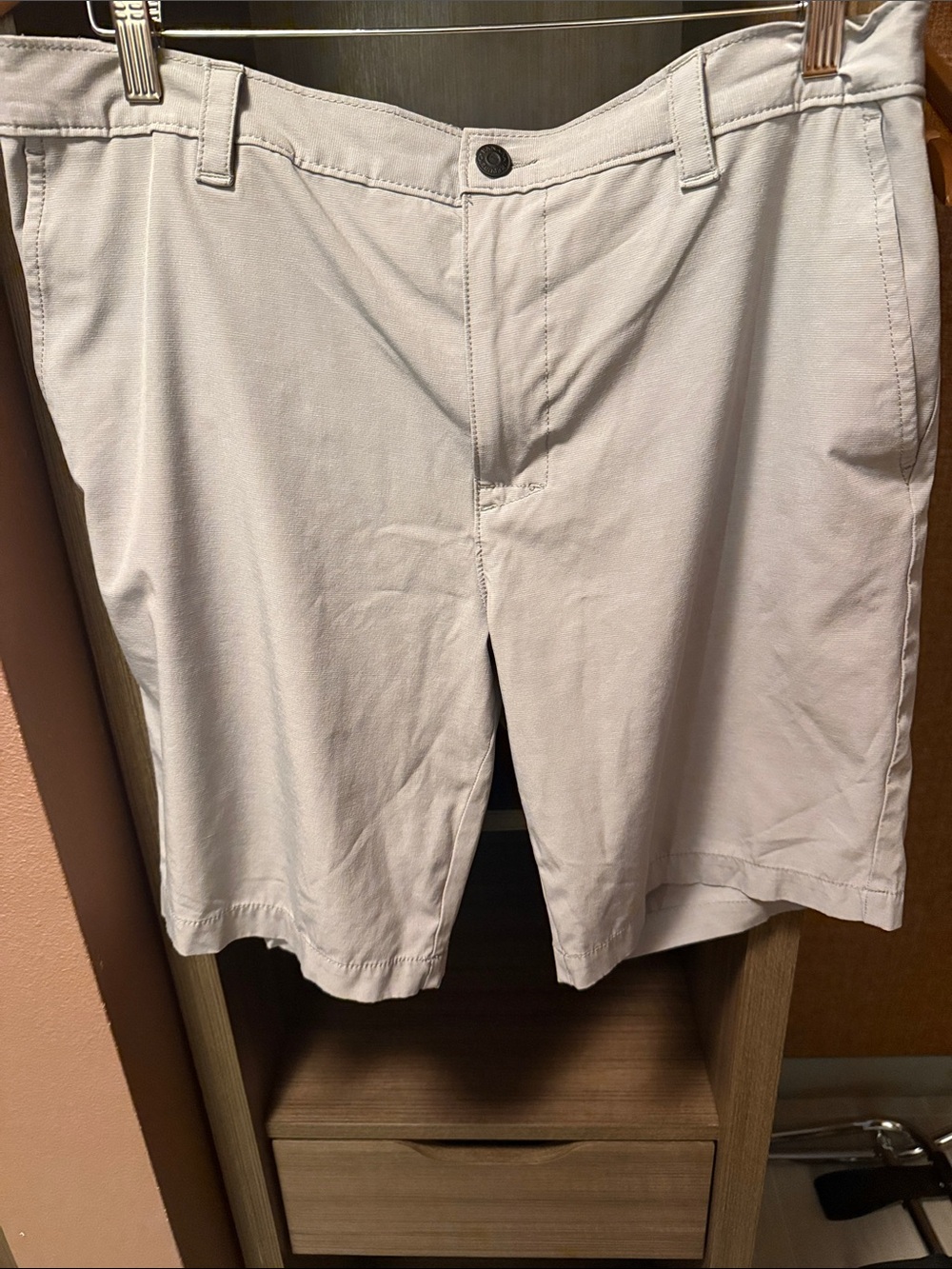 Banana Republic Men's Flat-Front Light Gray Shorts
